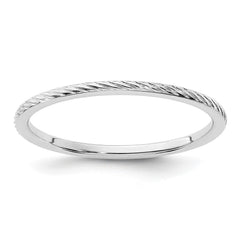 14k Gold 1.2mm Twisted Wire Pattern Stackable Band Ring