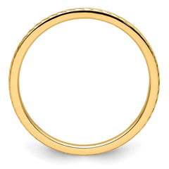 14k Gold 1.2mm Twisted Wire Pattern Stackable Band Ring