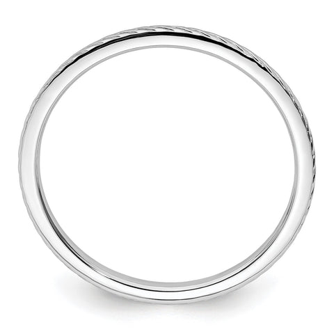 14k Gold 1.2mm Twisted Wire Pattern Stackable Band Ring