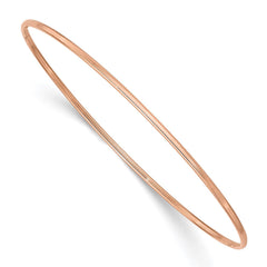 14k Gold 1.5mm High Polished Slip-on Bangle Bracelet, 8 Inches