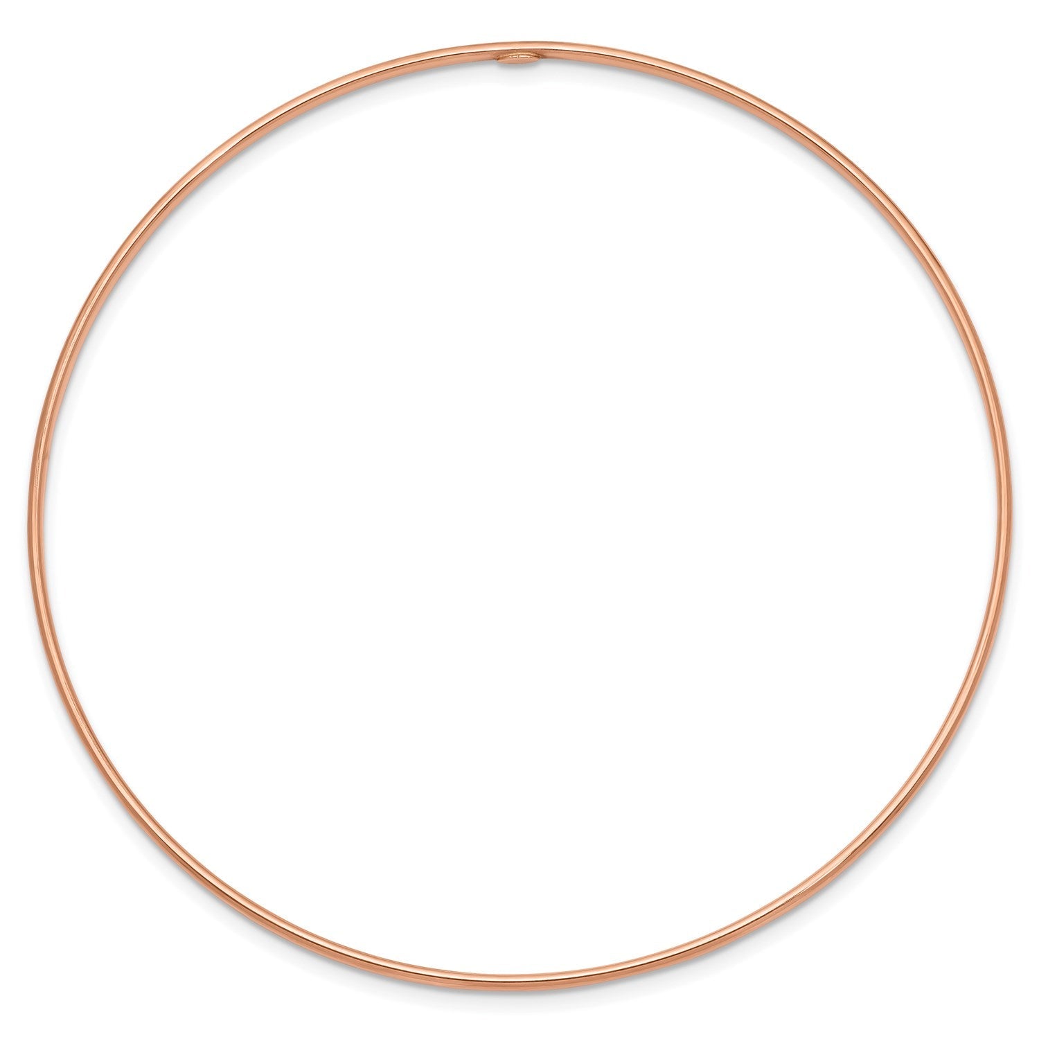14k Gold 1.5mm High Polished Slip-on Bangle Bracelet, 8 Inches