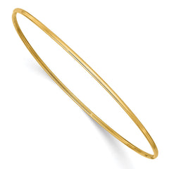 14k Gold 1.5mm High Polished Slip-on Bangle Bracelet, 8 Inches