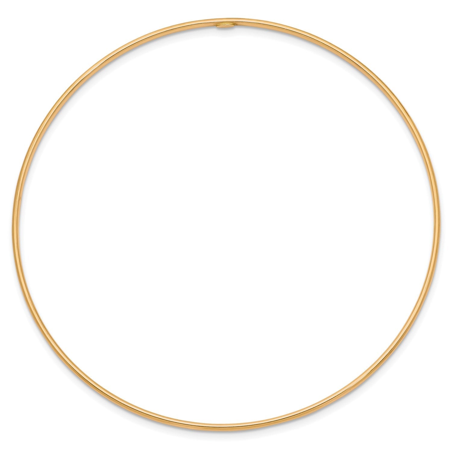 14k Gold 1.5mm High Polished Slip-on Bangle Bracelet, 8 Inches