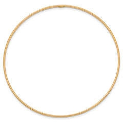 14k Gold 1.5mm High Polished Slip-on Bangle Bracelet, 8 Inches