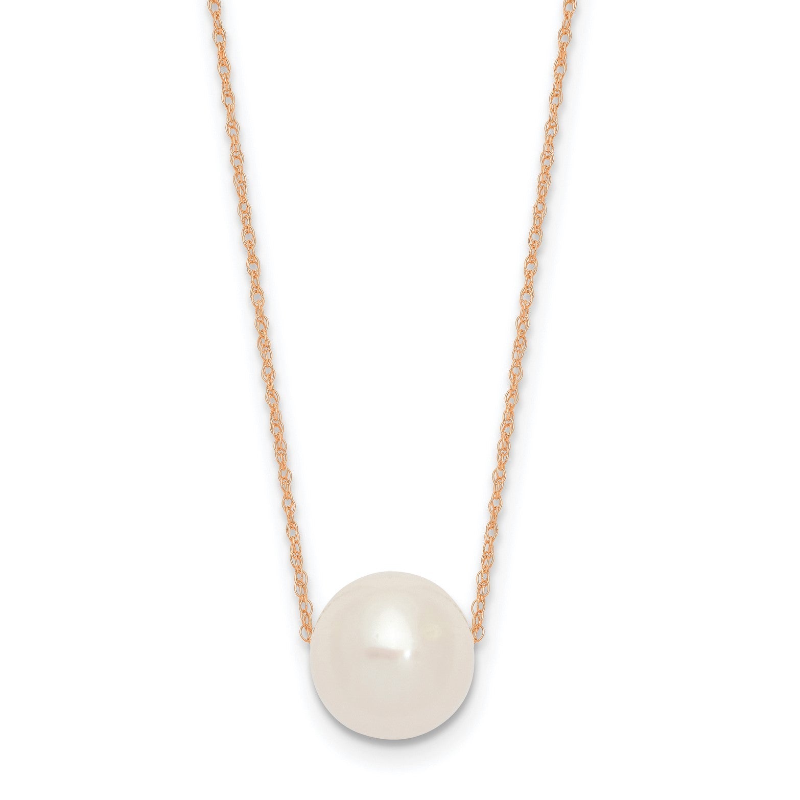 14k Gold Fresh Water 11mm Pearl Necklace, 17"