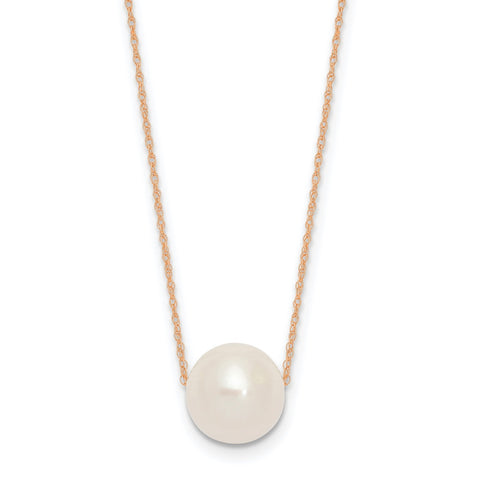 14k Gold Fresh Water 11mm Pearl Necklace, 17"