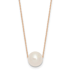 14k Gold Fresh Water 11mm Pearl Necklace, 17"