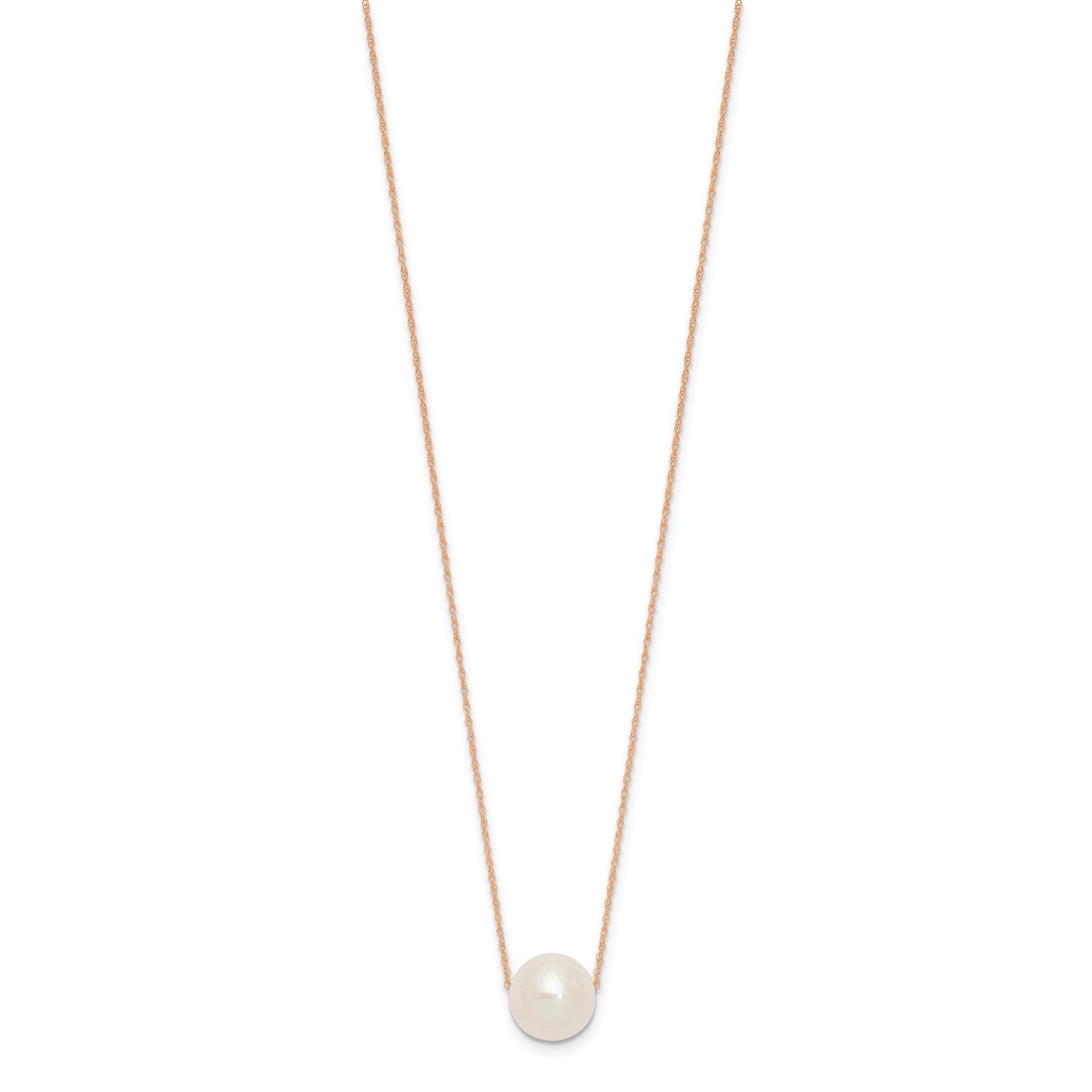14k Gold Fresh Water 11mm Pearl Necklace, 17"