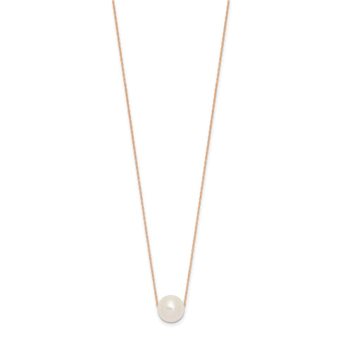 14k Gold Fresh Water 11mm Pearl Necklace, 17"