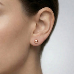14k Gold Hammered Finish Ball Stud Earrings, 7mm