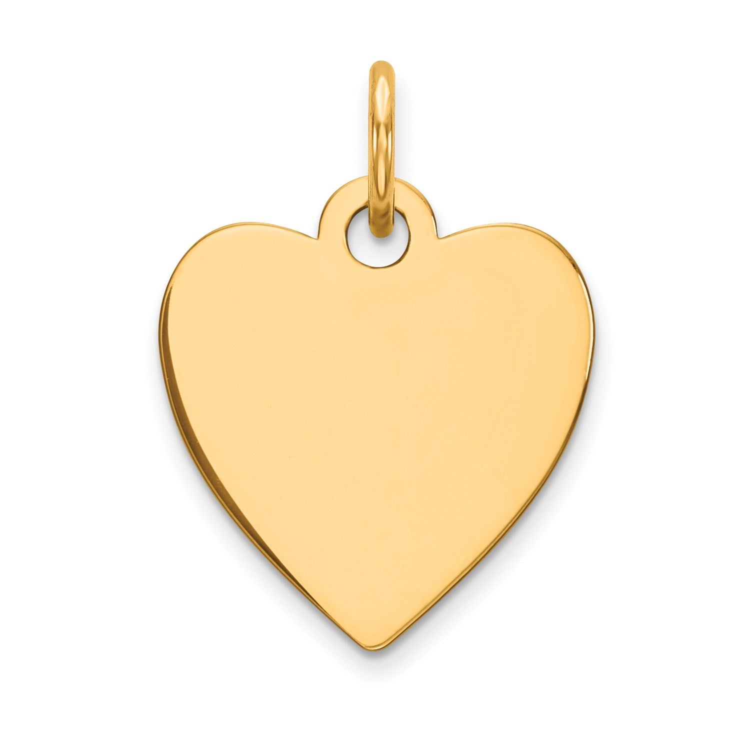 14k Gold Heart Shaped Engravable Charm Pendant,14x15mm