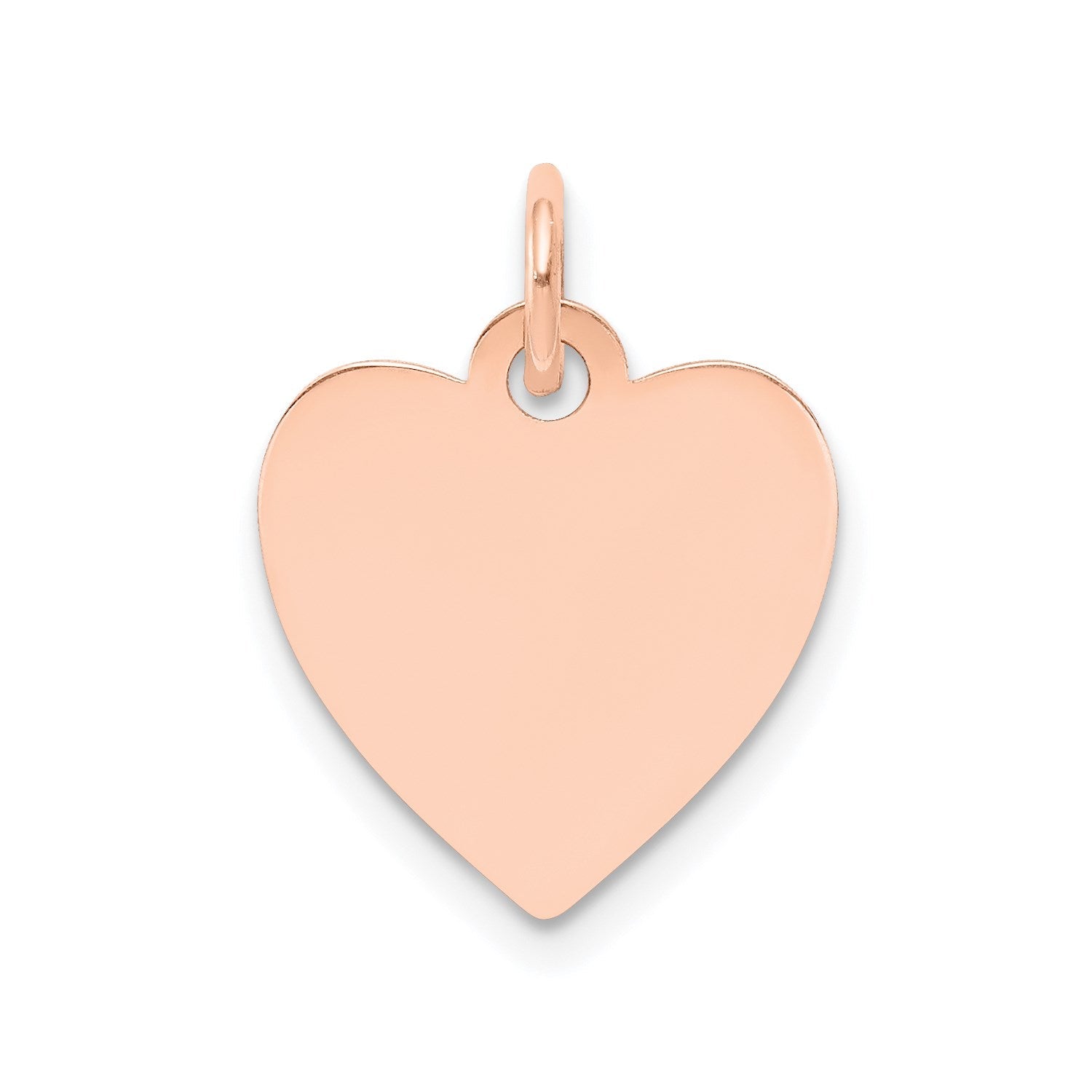 14k Gold Heart Shaped Engravable Charm Pendant,14x15mm