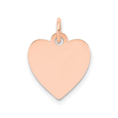 14k Gold Heart Shaped Engravable Charm Pendant,14x15mm