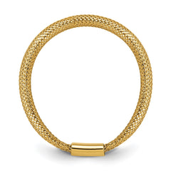 14K Gold High Polished Mesh Stretch Adjustable Band Ring