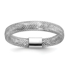 14K Gold High Polished Mesh Stretch Adjustable Band Ring