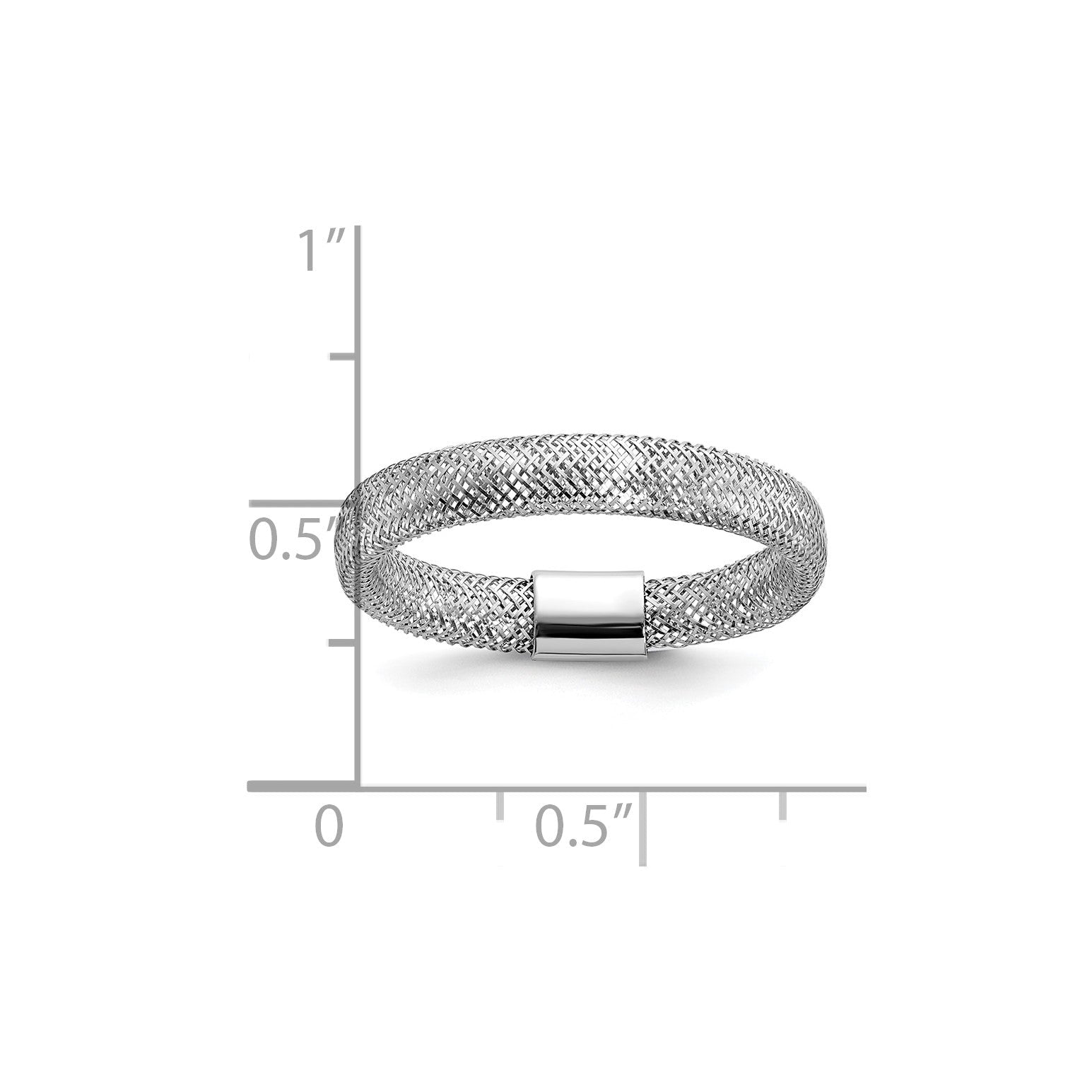 14K Gold High Polished Mesh Stretch Adjustable Band Ring