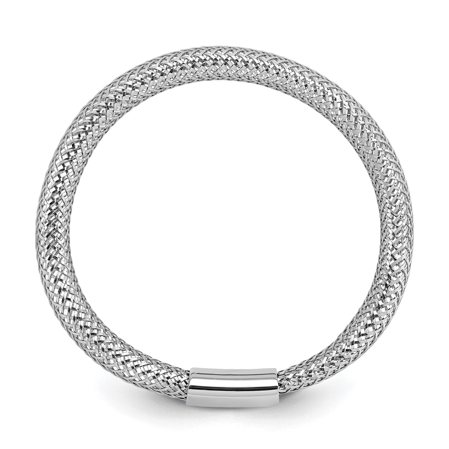 14K Gold High Polished Mesh Stretch Adjustable Band Ring