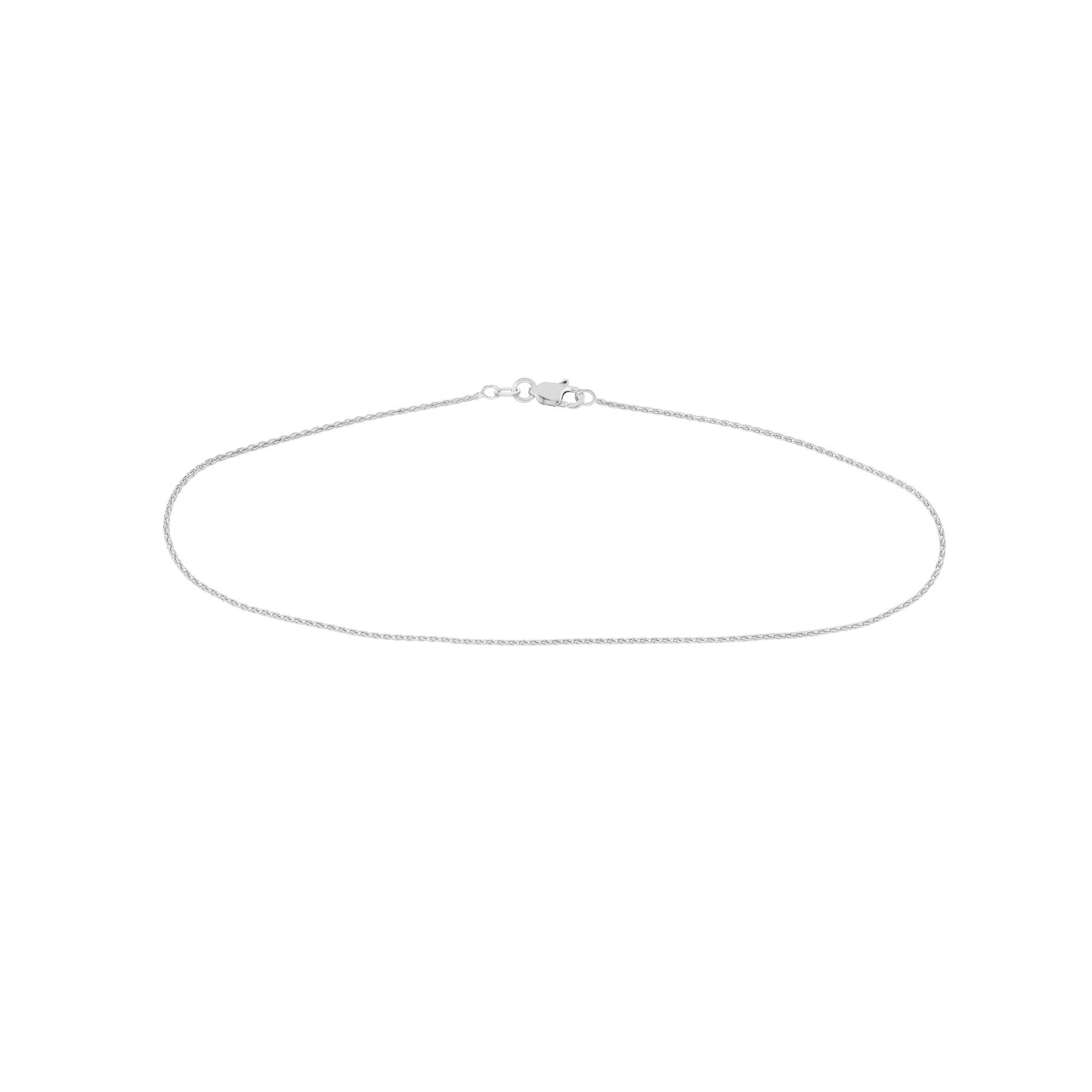 14k Gold Wheat 1.05mm Diamond Cut Chain Anklet, 10" - JewelryAffairs