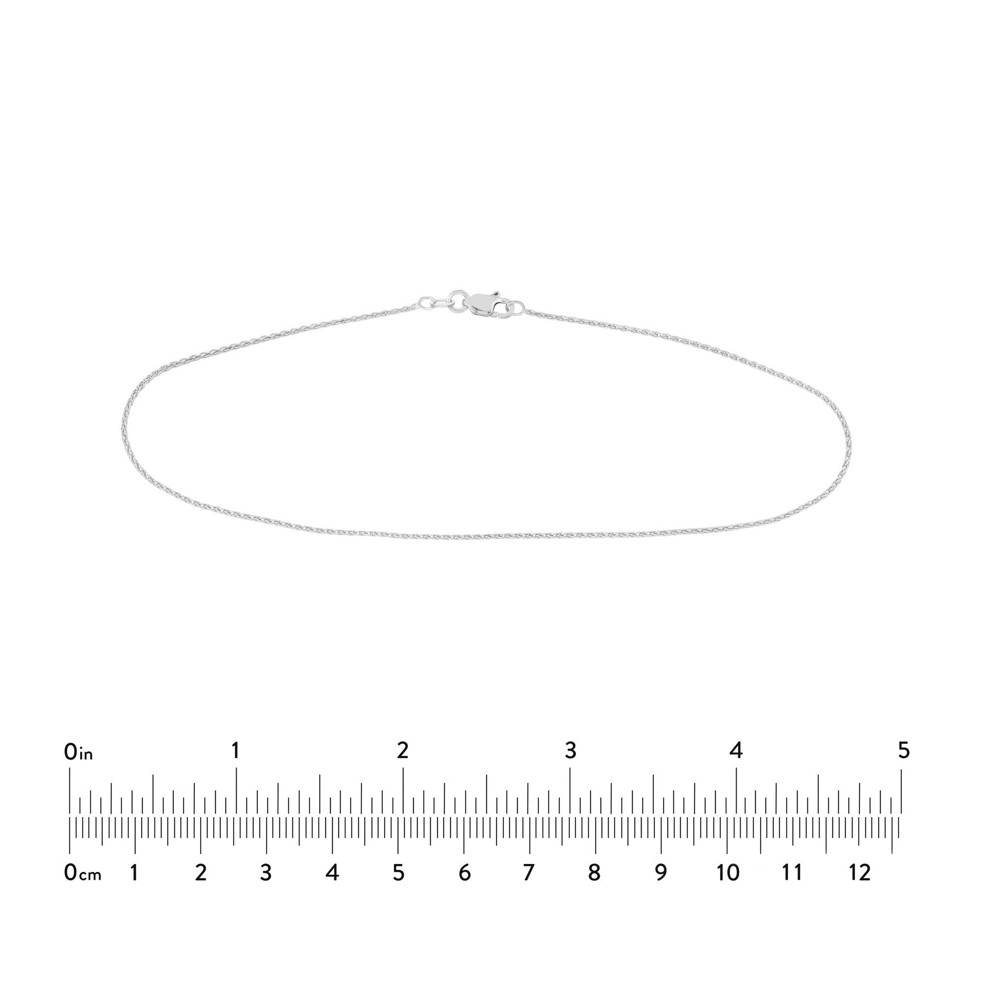 14k Gold Wheat 1.05mm Diamond Cut Chain Anklet, 10" - JewelryAffairs