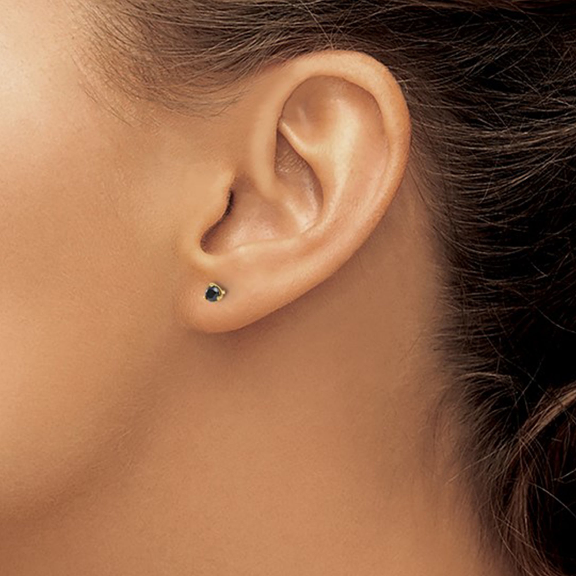 14k Real Gold .25ct Black Diamond Stud Earrings - JewelryAffairs