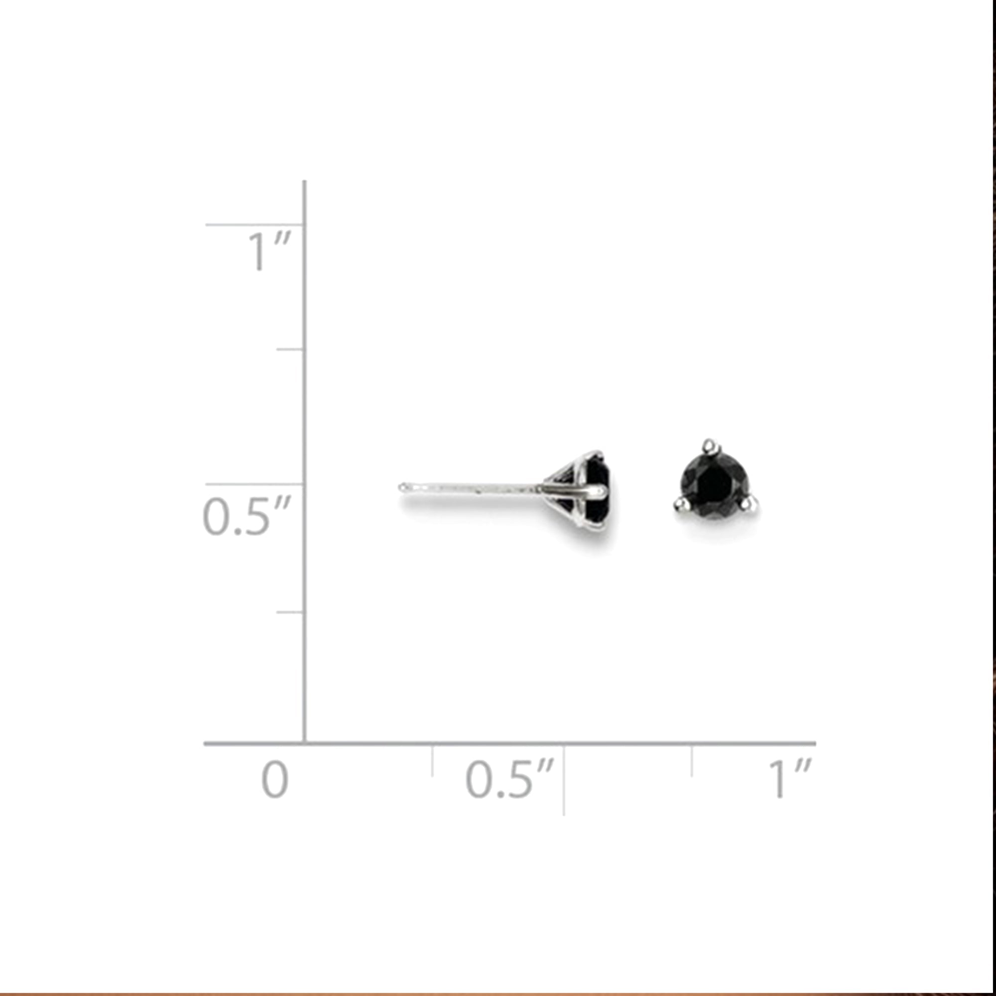 14k Real Gold .25ct Black Diamond Stud Earrings - JewelryAffairs