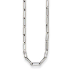 14k Real Gold Flat Paperclip Chain Necklace, 4mm Width
