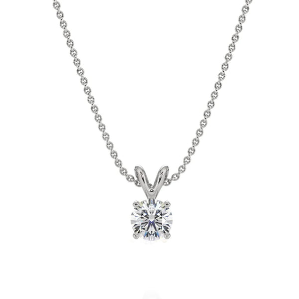 14k Real Gold Round VS/SI DEF Lab Grown Diamond Solitaire 18 Necklace (0.25 Carat Total Weight, Yellow Gold)
