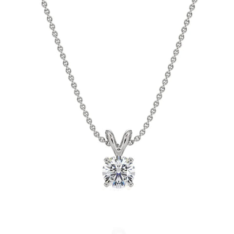 14k Real Gold Round VS/SI DEF Lab Grown Diamond Solitaire 18 Necklace (0.25 Carat Total Weight, Yellow Gold)