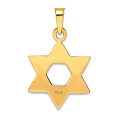 14k Real Rose Solid Gold Star Of David Charm Pendant