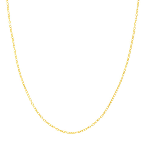 14k Real Solid Gold 1.90mm Rolo Chain Necklace