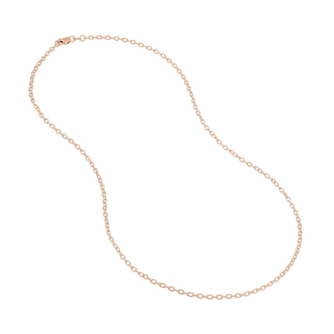 14k Real Solid Gold 1.90mm Rolo Chain Necklace