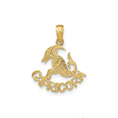 14k Real Solid Gold Zodiac Birth Symbol Pendant Charm - JewelryAffairs