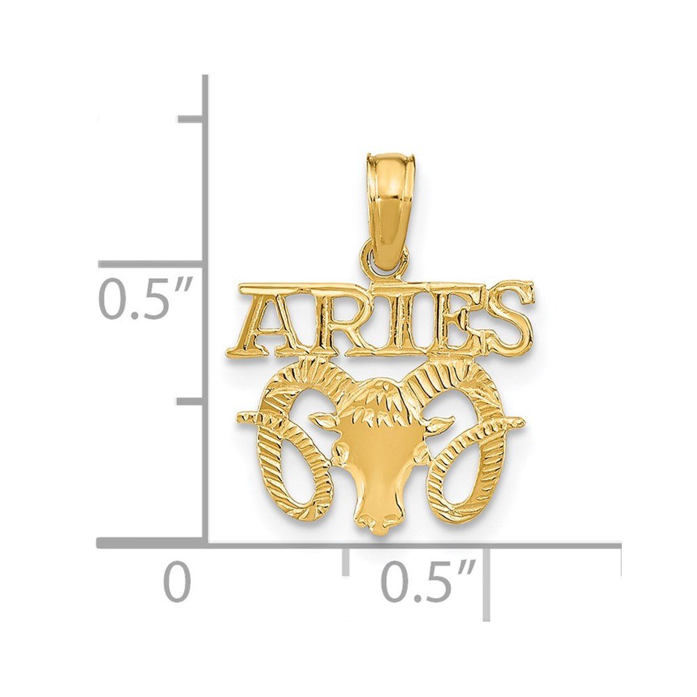14k Real Solid Gold Zodiac Birth Symbol Pendant Charm - JewelryAffairs