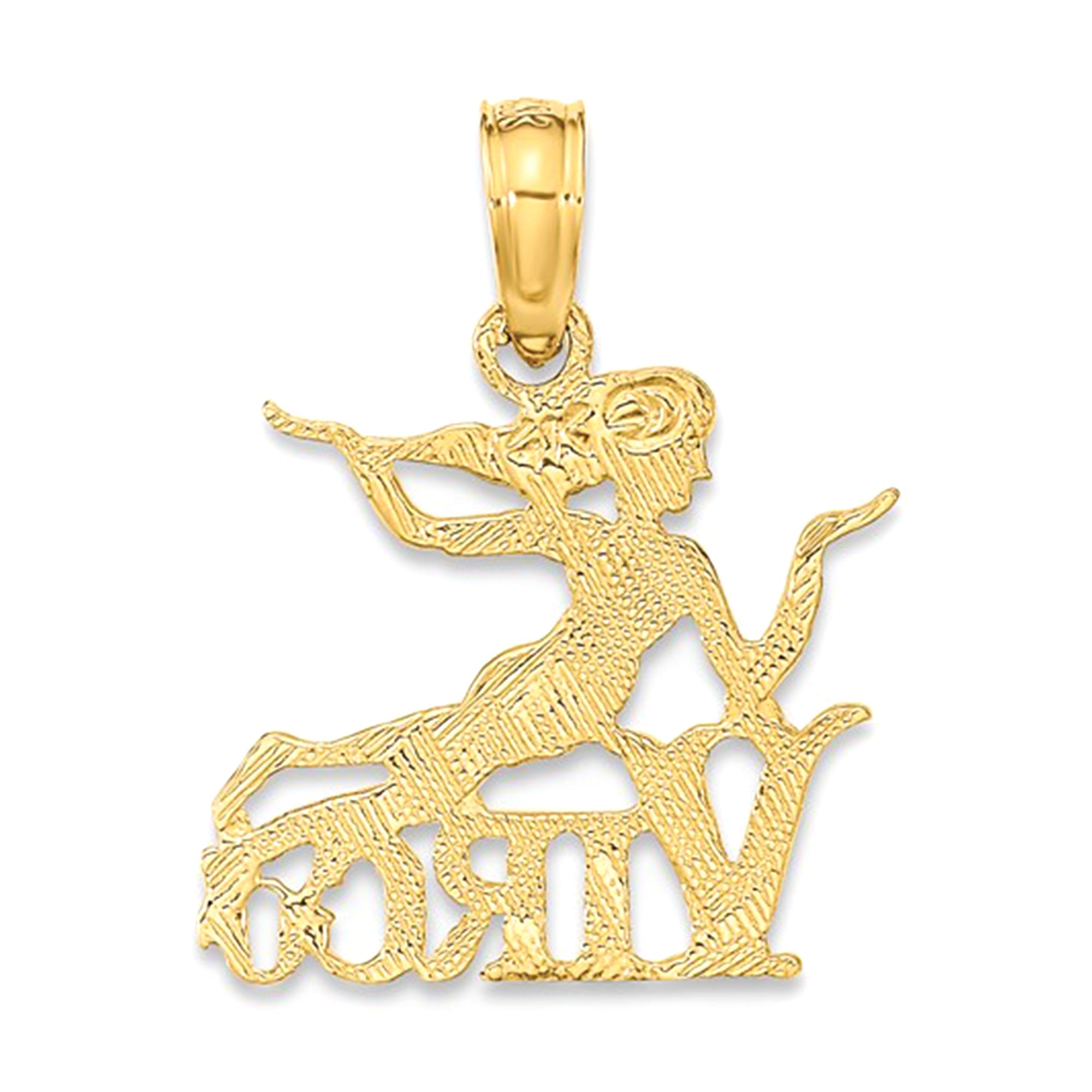 14k Real Solid Gold Zodiac Birth Symbol Pendant Charm - JewelryAffairs