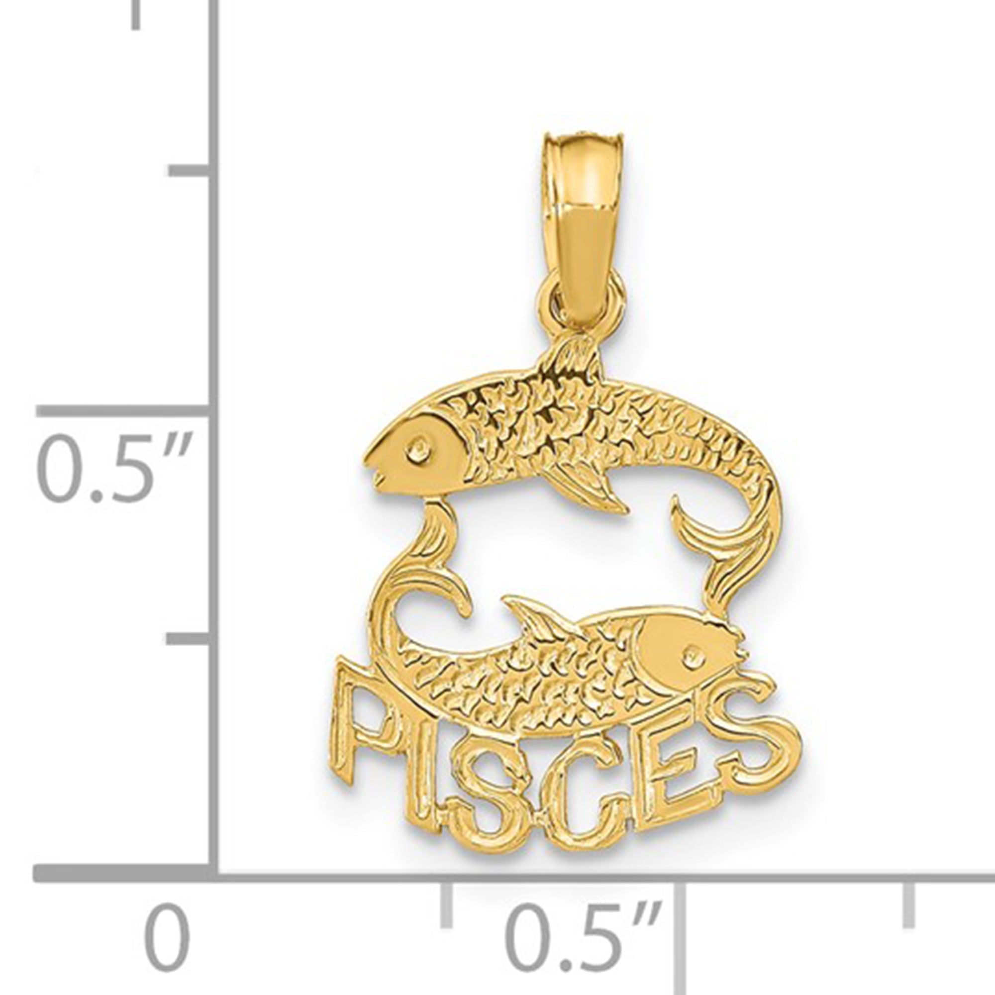 14k Real Solid Gold Zodiac Birth Symbol Pendant Charm - JewelryAffairs