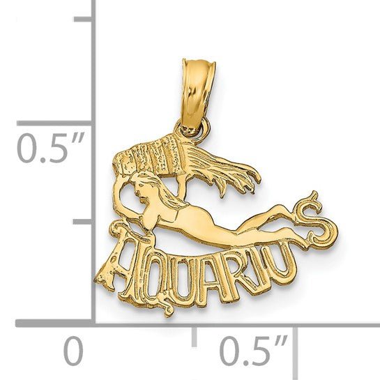 14k Real Solid Gold Zodiac Birth Symbol Pendant Charm - JewelryAffairs