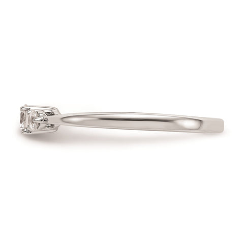 14k Real Solid White Gold 3 Stone 1/4 carat Round Diamond Promise Engagement Ring