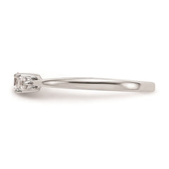 14k Real Solid White Gold 3 Stone 1/4 carat Round Diamond Promise Engagement Ring