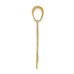 14k Real Solid Yellow Gold Eastern Orthodox Cross Pendant, 27x11mm