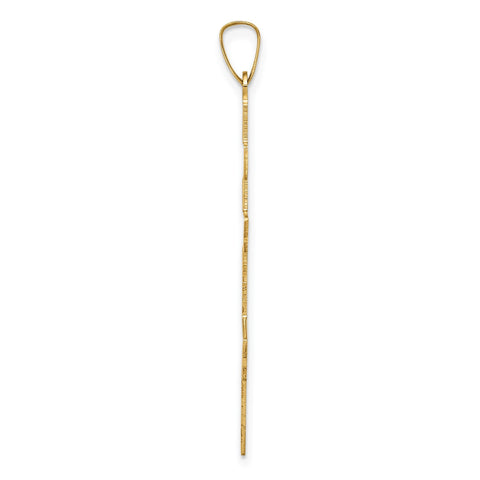 14k Real Yellow Gold Eastern Orthodox Cross Pendant, Religious Jewelry