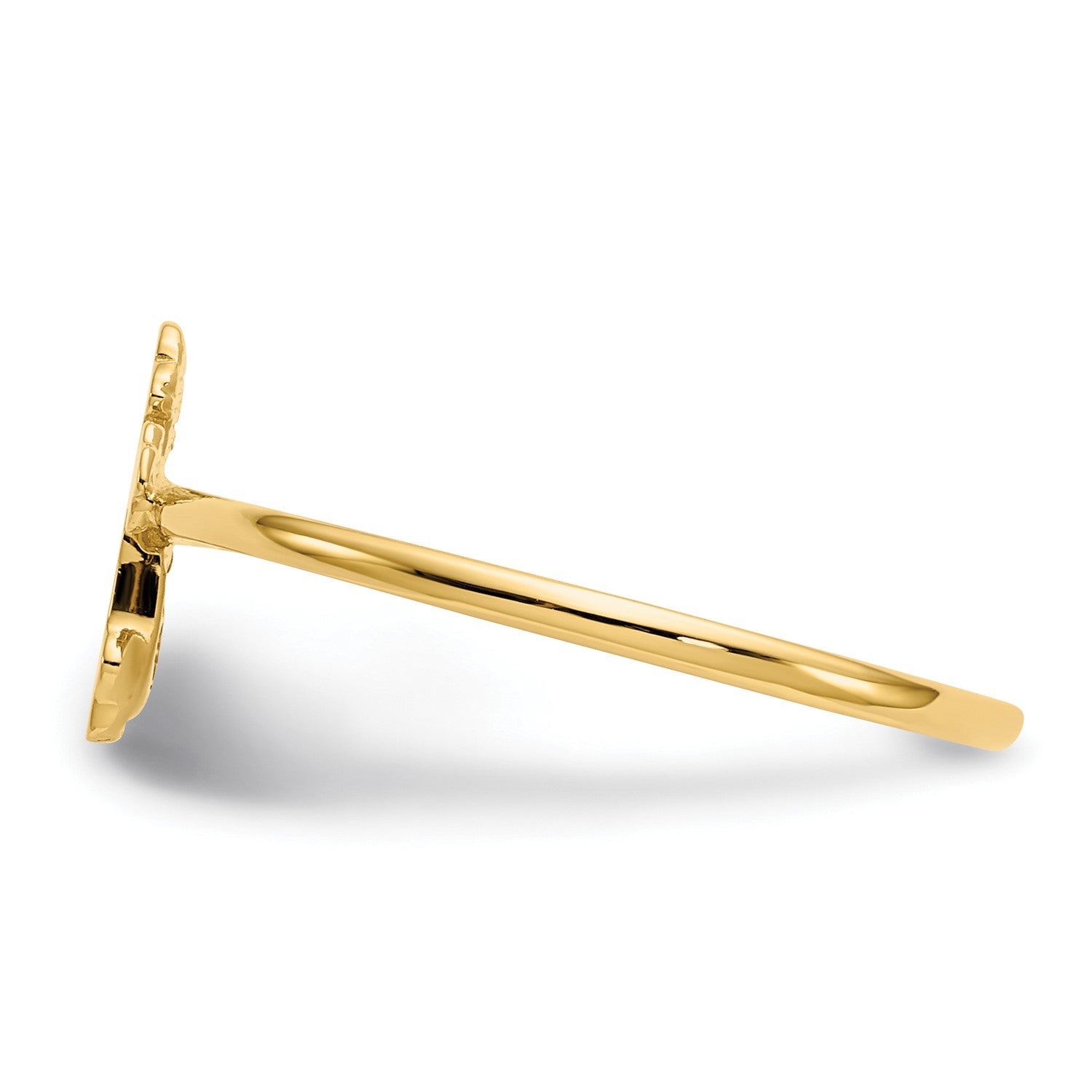 14k Real Yellow Solid Gold Cross Design Ring, Size 7