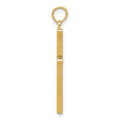 14k Real Yellow Solid Gold Polished Cross Pendant Charm 30x12mm - JewelryAffairs