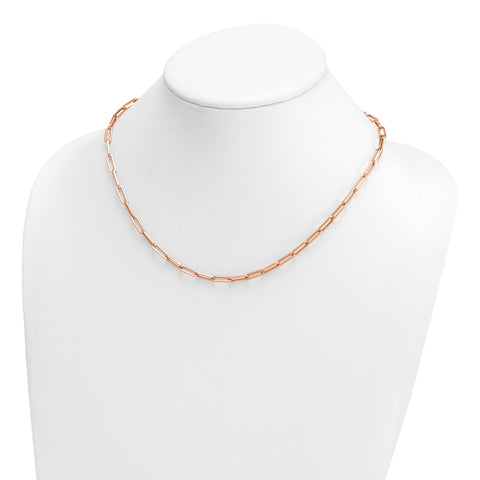 14k Rose Gold Paperclip Chain Necklace, 3mm