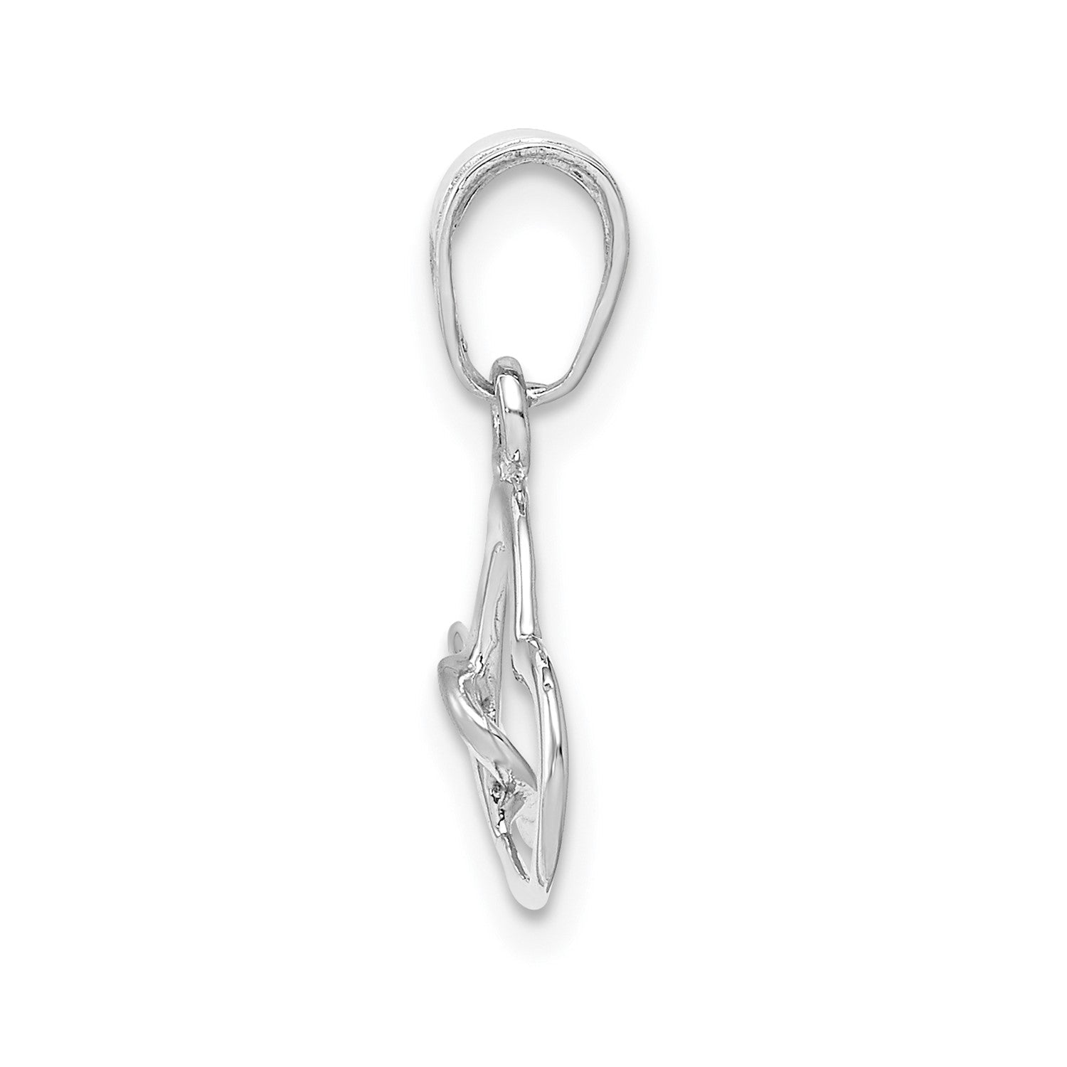 14K Solid Gold Intertwined Double Heart Pendant, 17x15mm - JewelryAffairs