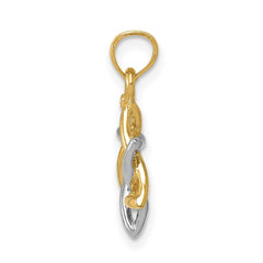 14K Two-Tone Gold Polished Star of David Pendant, 13mm