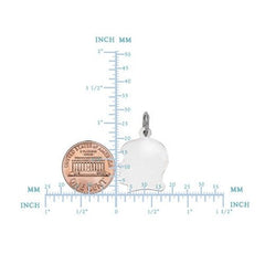 14K White Gold Female Head Silhouette Charm, 18 x 25 mm