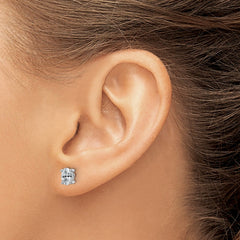 14k White Gold Lab Grown Diamond VS/SI+ G+ Oval Four Prong Stud Earrings