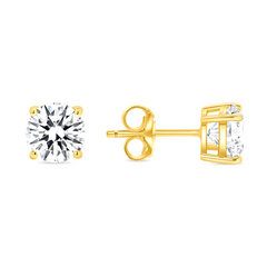 14k White Gold Round Diamond Stud Earrings - (G - H Color, SI2 Clarity) - JewelryAffairs