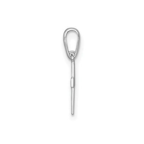 14K Real White Gold Small Cross Pendant, 16x7mm