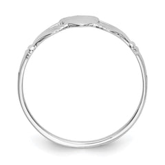 14k White Gold Women's Claddagh Ring, Size 6
